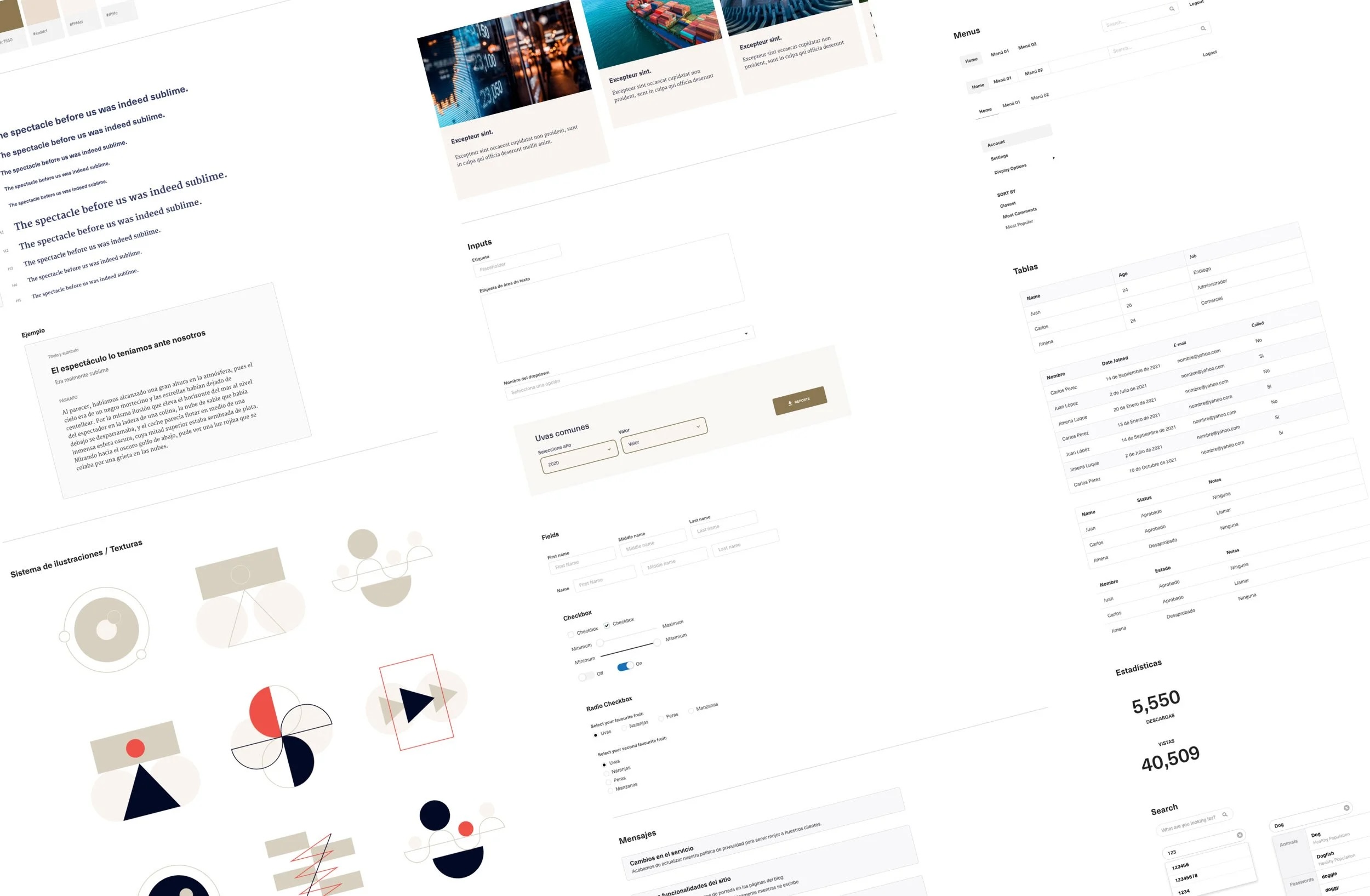 Bolsa de Comercio de Mendoza — UI kit del sistema de diseño